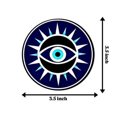 Set of 4 Evil Eye Wooden Coaster for Home, Bar, and Kitchen Decor | Ideal for Dining Tables and Meaningful Gifts